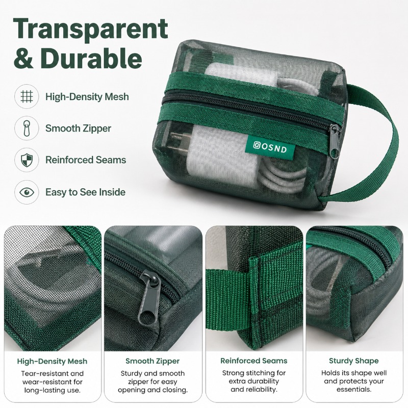 6PCS Mesh Tech Organizer Pouch - огляд і ціна Tech Woven Accessories